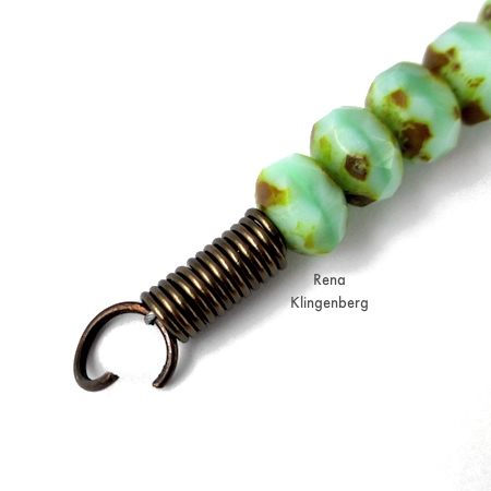 Finishing beading strand - Rustic Leather Cord and Bead Necklace - tutorial by Rena Klingenberg