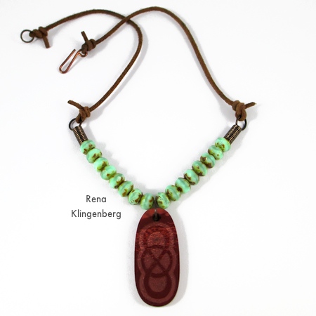 Rustic Leather Cord and Bead Necklace - tutorial by Rena Klingenberg