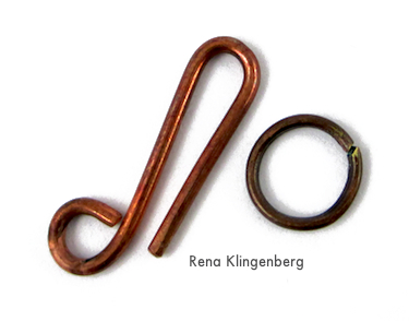 Hook and Eye Clasp for Rustic Leather Cord and Bead Necklace - tutorial by Rena Klingenberg