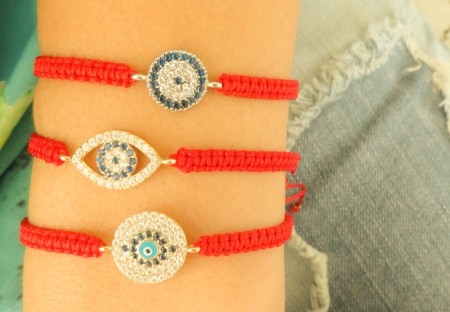 Evil eye red macrame bracelets
