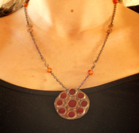 Kasia: Necklace with Copper & Cold Enamel 3