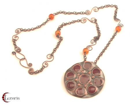 Kasia: Necklace with Copper & Cold Enamel 1