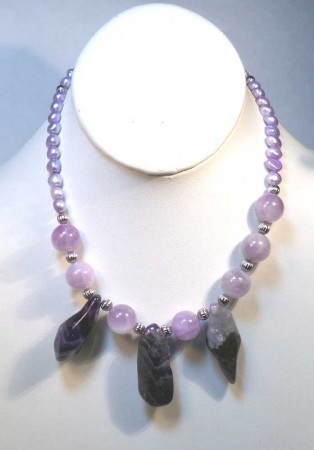 Amethyst Necklace on Display