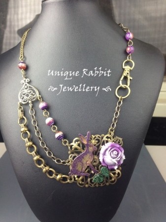 ALaughton: My Bronze Rabbit Statement Necklace 1