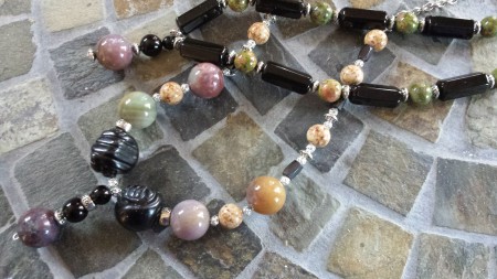 Necklaces made for sisters with mother's beads