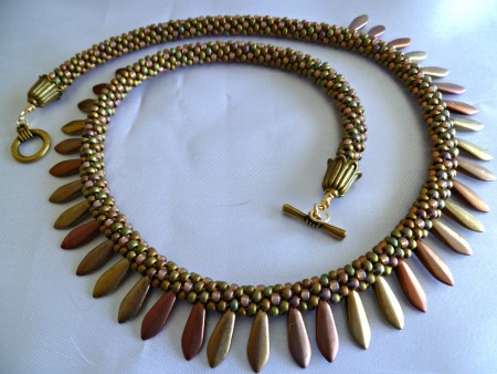 Copper tone dagger necklace #1