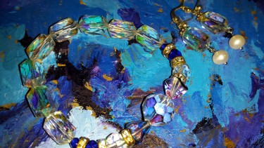 Set made from an antique crystal necklace.