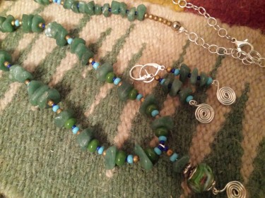 Re-purposed set from a jade necklace.