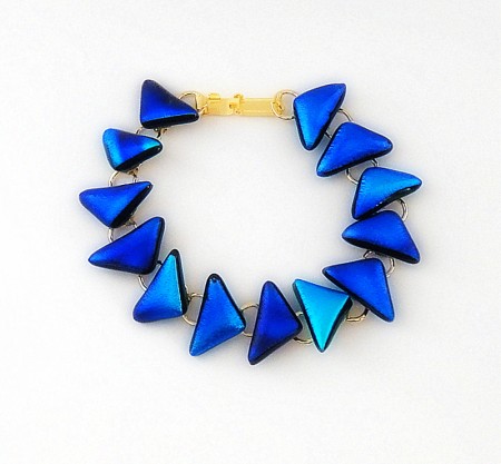 A circle of blue glass "stones".