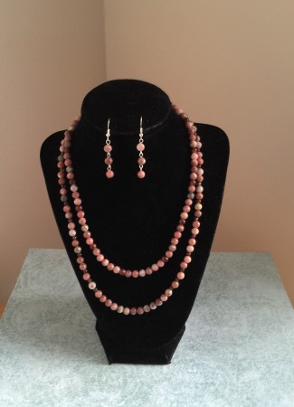 Jasper necklace and earrings