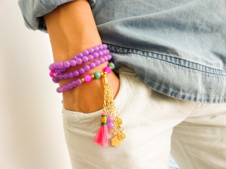 purple beaded wrap bracelet