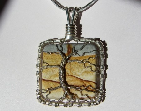 Chicken Track Jasper Tree of Life Pendant