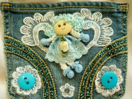 TSummers: "Little Angels" Jewelled Denim Pocket Purses 3