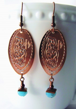 Squished pennies make unique jewelry!