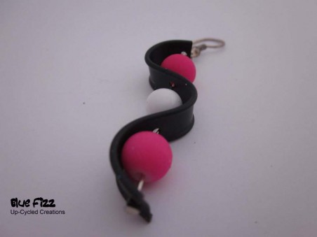 Pink allsorts earring close-up