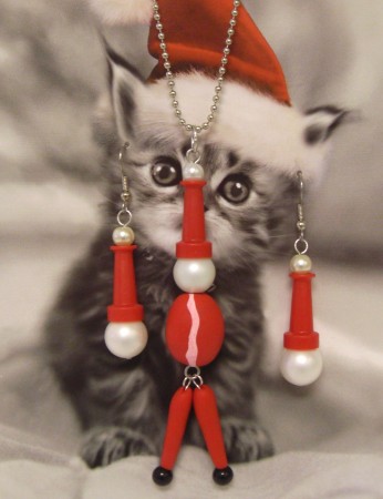 Santa necklace and matching earrings