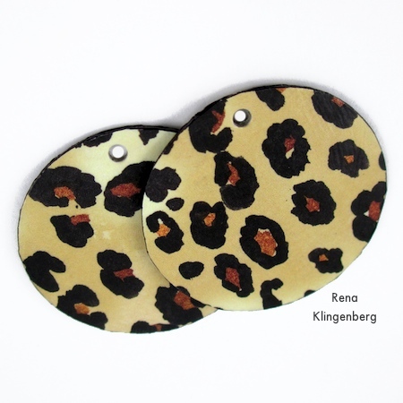 Holes punched in Animal Print Earrings - Tutorial by Rena Klingenberg