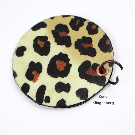 Attaching jump ring to Animal Print Earrings - Tutorial by Rena Klingenberg
