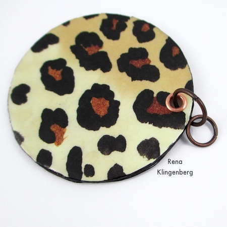 Attaching jump rings to Animal Print Earrings - Tutorial by Rena Klingenberg