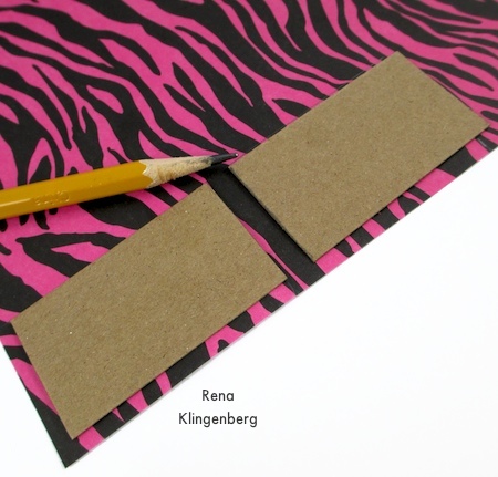 Measuring and cutting paper for Animal Print Earrings - Tutorial by Rena Klingenberg