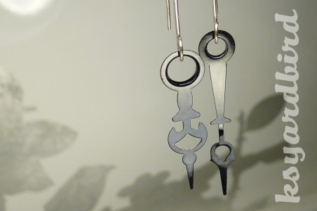 Time for cool clock hand earrings