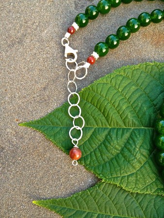 Sterling silver lobster clasp and extension chain.