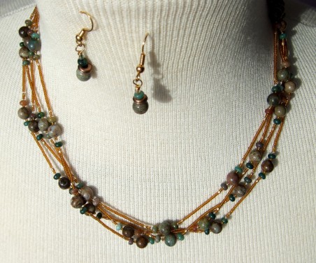 Jasper Multistrand Necklace