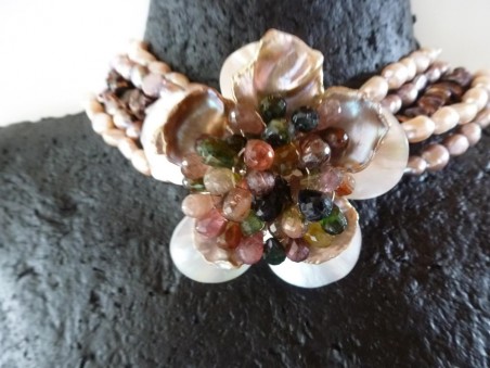 Mother of All Pearl" Choker by Dana C Smith