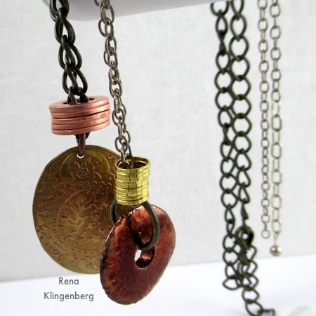 Stacked Rings Necklaces - Tutorial by Rena Klingenberg