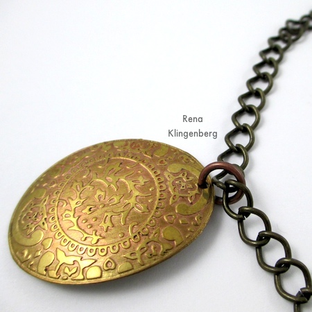 Thread chain through jump ring - Stacked Rings Necklace - Tutorial by Rena Klingenberg