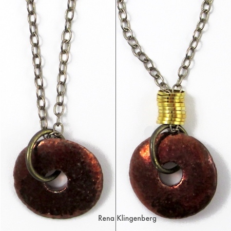 Before and After - Stacked Rings Necklace - Tutorial by Rena Klingenberg
