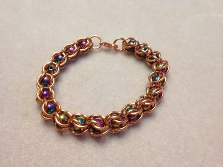 Bead Capture Bracelet Copper Magnetic Hematite by Jocelyn Goddard - featured on Jewelry Making Journal