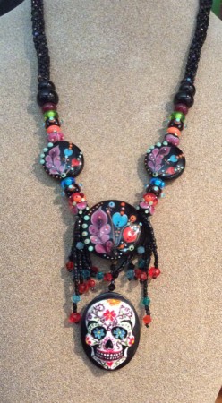 CGraham: Day of the Dead Lampwork Necklace