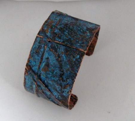 Copper Cuff with Patina and form folding by Dianne Culbertson-Jacques - featured on Jewelry Making Journal