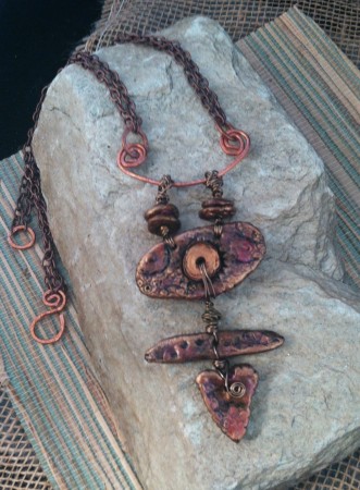 Polymer clay necklace by Susan Anderson  - featured on Jewelry Making Journal