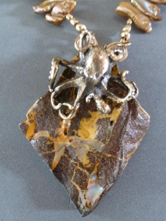 Octopus on a Rock Necklace by Dana C Smith - featured on Jewelry Making Journal