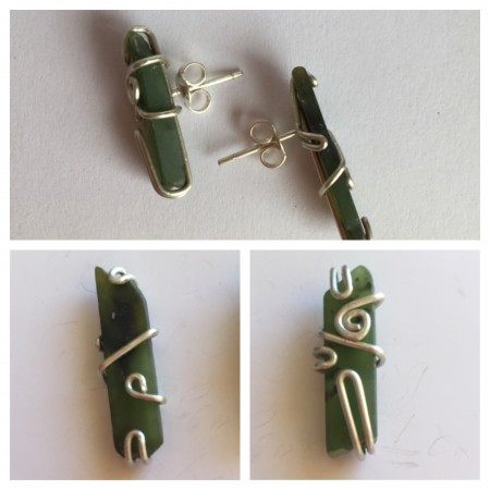 Netted Greenstone Earrings by Cora - featured on Jewelry Making Journal