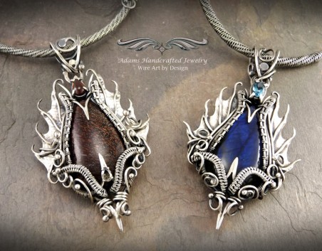 Dino Bone & Labradorite Necklaces by Daryl Adams - featured on Jewelry Making Journal