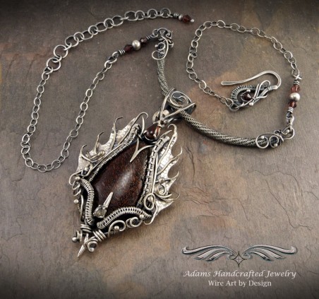 Fine Silver w/ Diamond & Garnet by Daryl Adams - featured on Jewelry Making Journal
