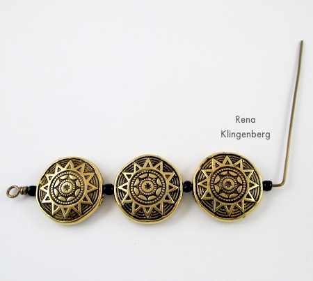 Making the second wire wrapped loop for Beads and Chains Bracelet - Tutorial by Rena Klingenberg