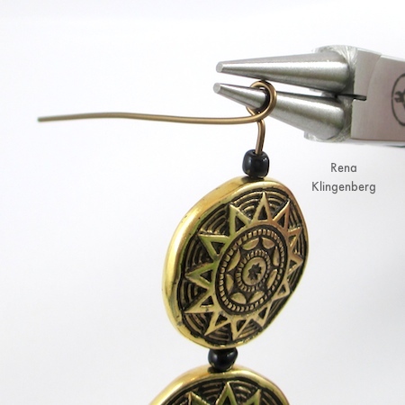 Making the second wire wrapped loop for Beads and Chains Bracelet - Tutorial by Rena Klingenberg