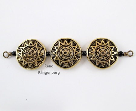 Making the second wire wrapped loop for Beads and Chains Bracelet - Tutorial by Rena Klingenberg