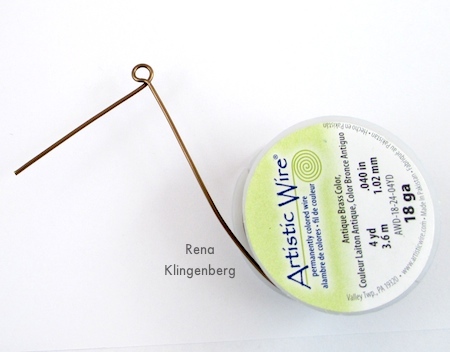 Making wrapped wire loop for Beads and Chains Bracelet - Tutorial by Rena Klingenberg