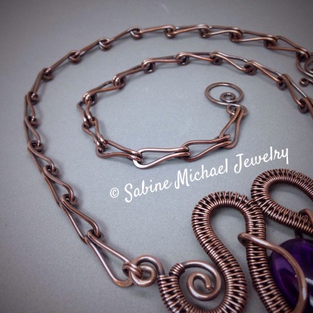 Wire Weave Amethyst "Femme Fatale" Necklace by Crystal Klein  - featured on Jewelry Making Journal
