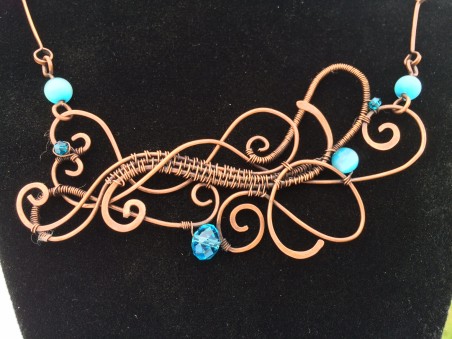 Wire Calligraphy Necklace by Beth Bernard  - featured on Jewelry Making Journal
