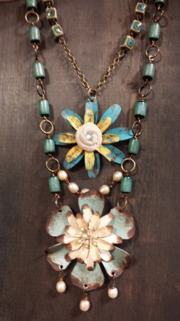 Turquoise themed with Pearl or Ceramic beads by Cindi Bernloehr  - featured on Jewelry Making Journal