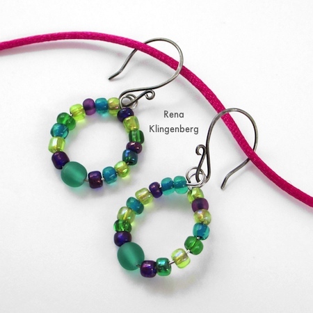 Earrings for Memory Wire Pendant and Earrings - Tutorial by Rena Klingenberg