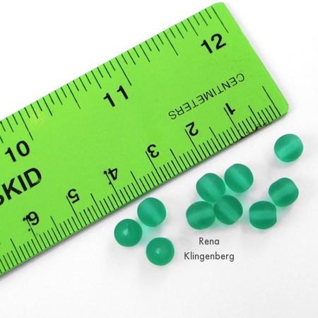5mm green glass accent beads for Memory Wire Pendant and Earrings - Tutorial by Rena Klingenberg