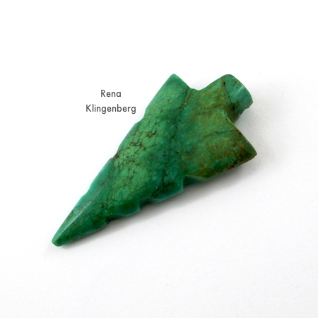 Arrowhead focal for Memory Wire Pendant and Earrings - Tutorial by Rena Klingenberg