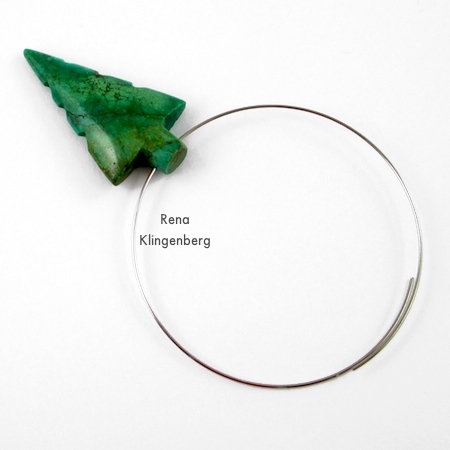 Assembling the pendant for Memory Wire Pendant and Earrings - Tutorial by Rena Klingenberg